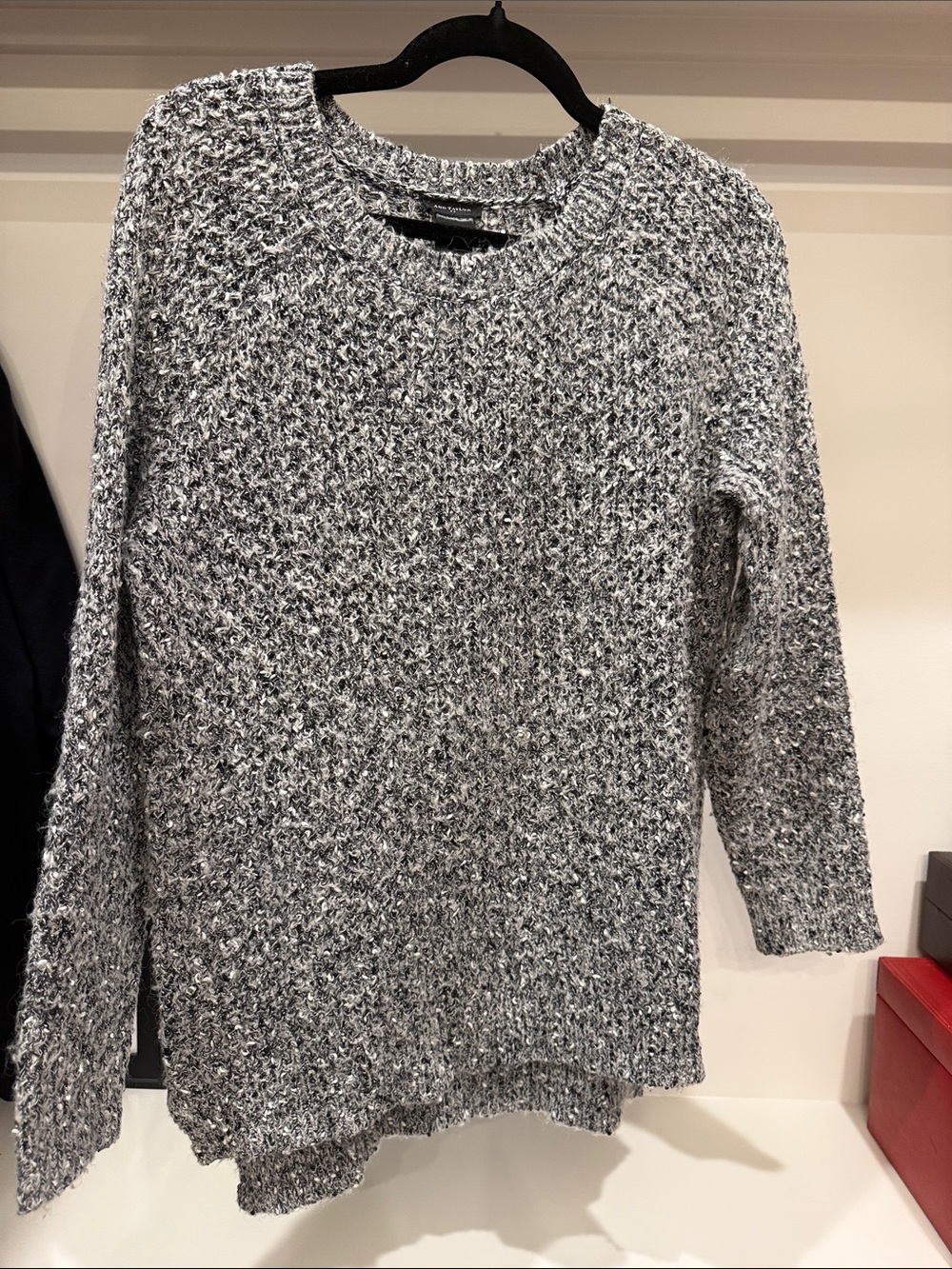 Ann Taylor Gray Marled Crewneck Sweater